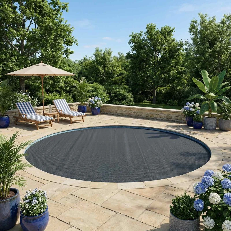 vidaXL Solar Pool Cover Rund 250 cm, 400 μm, Sort, Ekstra Tung