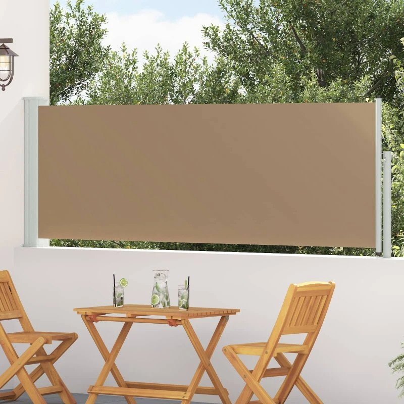 vidaXL Udtrækkeligt Side-Markise Gråbrun 500 x 100 cm