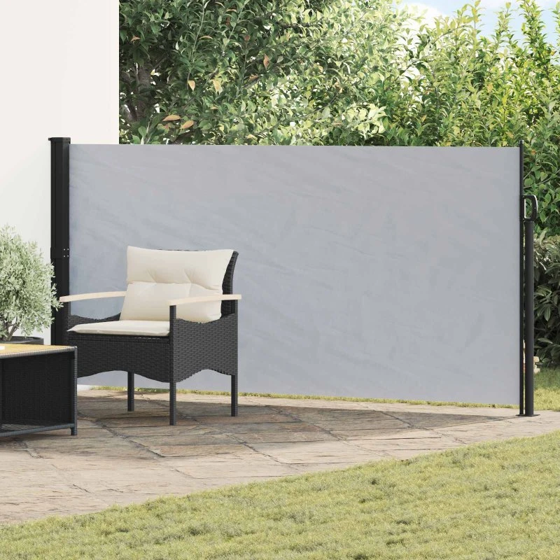 vidaXL Udtrækkeligt Side-Markise Grå 500 x 140 cm
