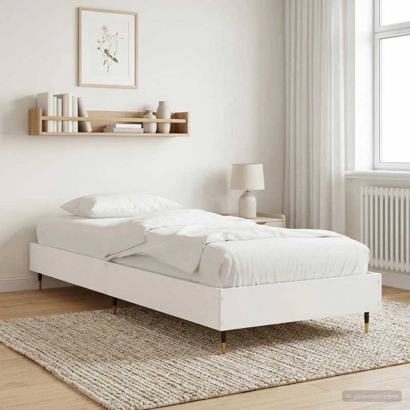 vidaXL Sengestel Hvid 80 x 200 cm Konstrueret Træ