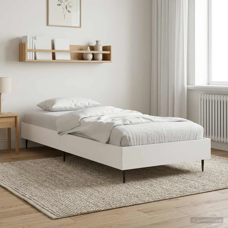 vidaXL Sengestel Hvid 80 x 200 cm Konstrueret Træ