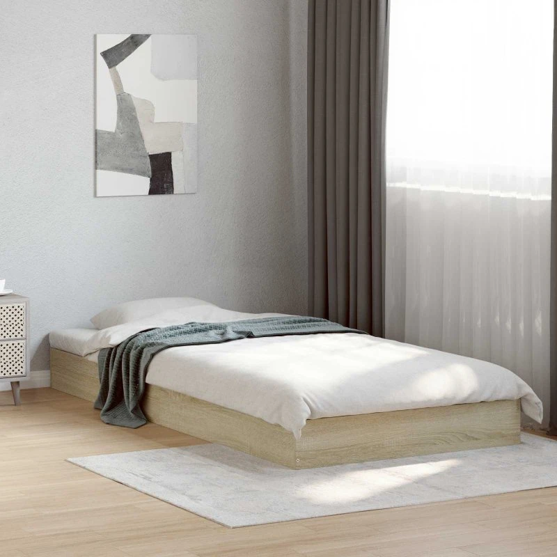 vidaXL Gulvsengramme Sonoma-eg 80x200 cm Konstrueret Træ