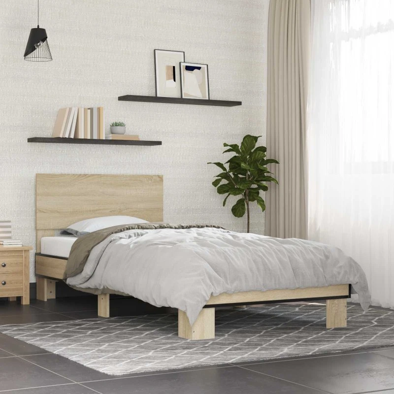 vidaXL Sengestel Sonoma-eg 80 x 200 cm Konstrueret Træ