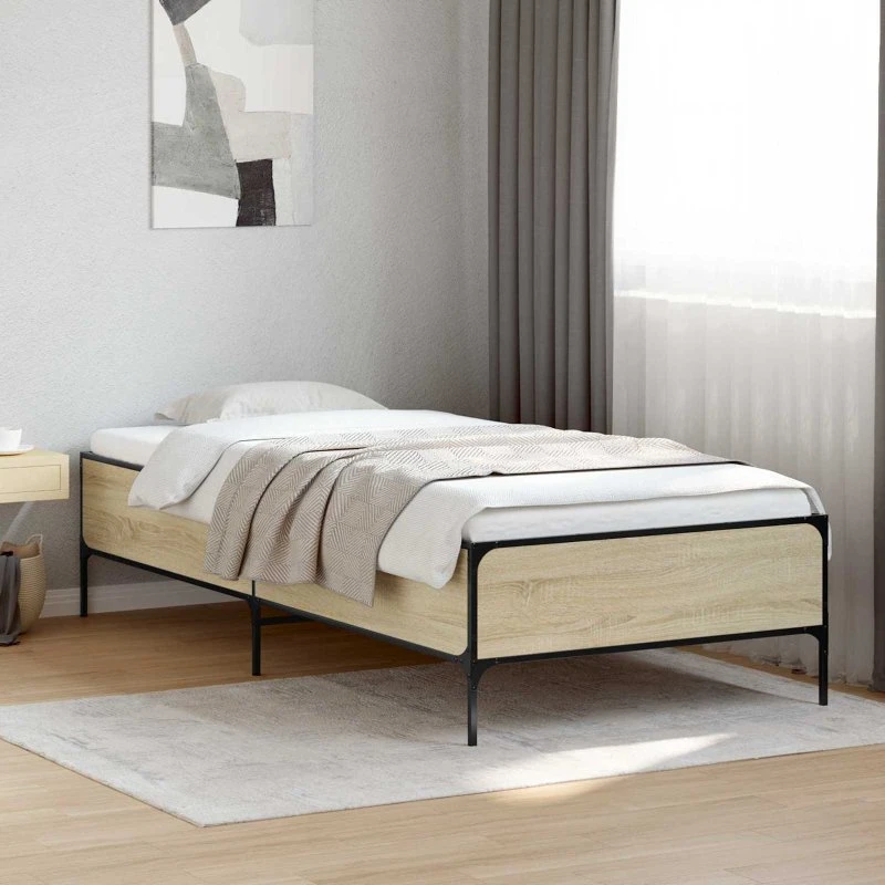 vidaXL Sengestel Sonoma-eg 80 x 200 cm Konstrueret Træ
