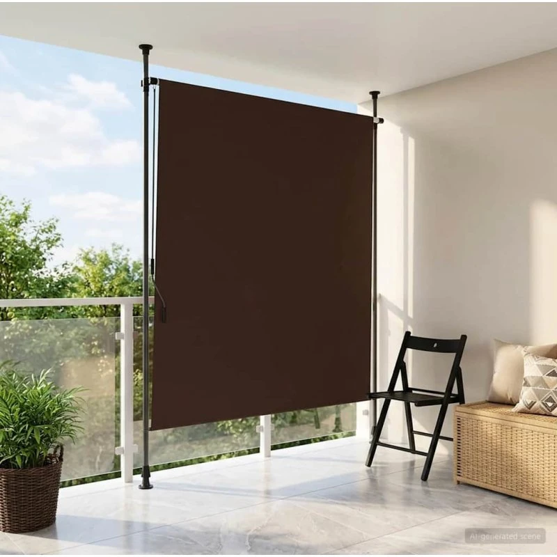 vidaXL Udendørs Rullegardin Brun 100 x 270 cm