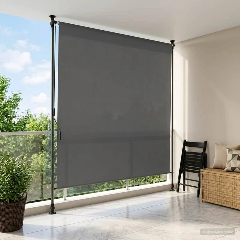 vidaXL Udendørs Rullegardin Lysegrå 100 x 270 cm