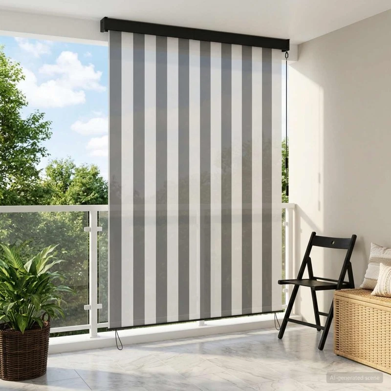 vidaXL Rullegardin Anthracit/Hvid 100 x 250 cm