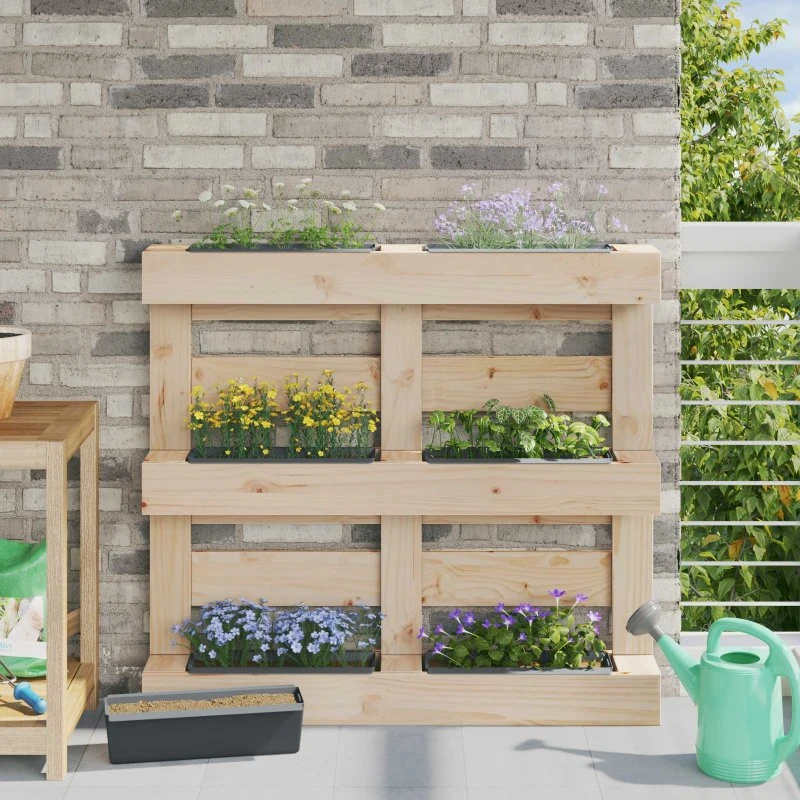 vidaXL Blomsterkasser til Euro-paller 24 stk, Grå 36 x 13,5 x 9,5 cm
