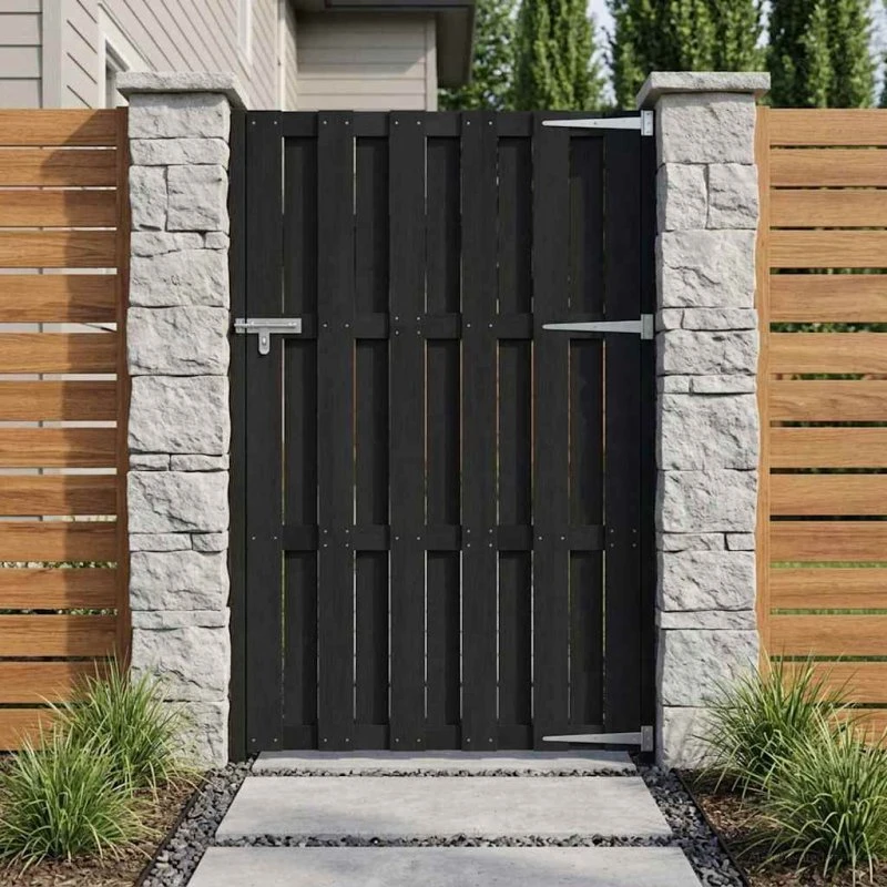 vidaXL Haveport 100×180 cm WPC & Aluminium Sort