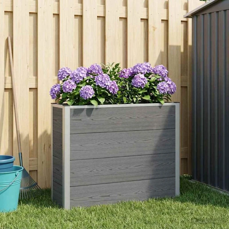 vidaXL Højbed Grå 100x30x82 cm WPC & Aluminium