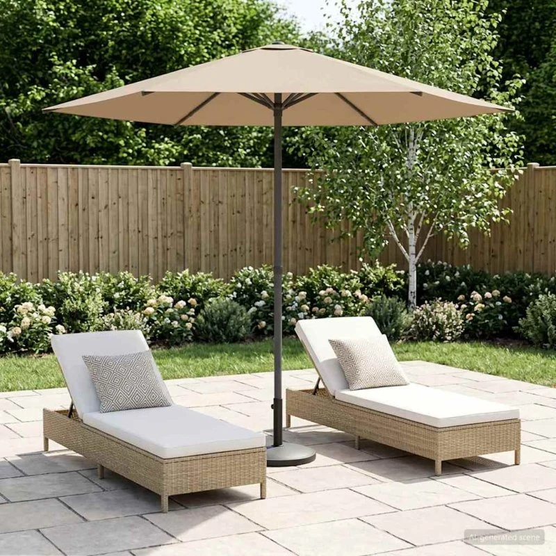 vidaXL Havesol 230 x 230 cm Gråbrun Rektangulær Parasol