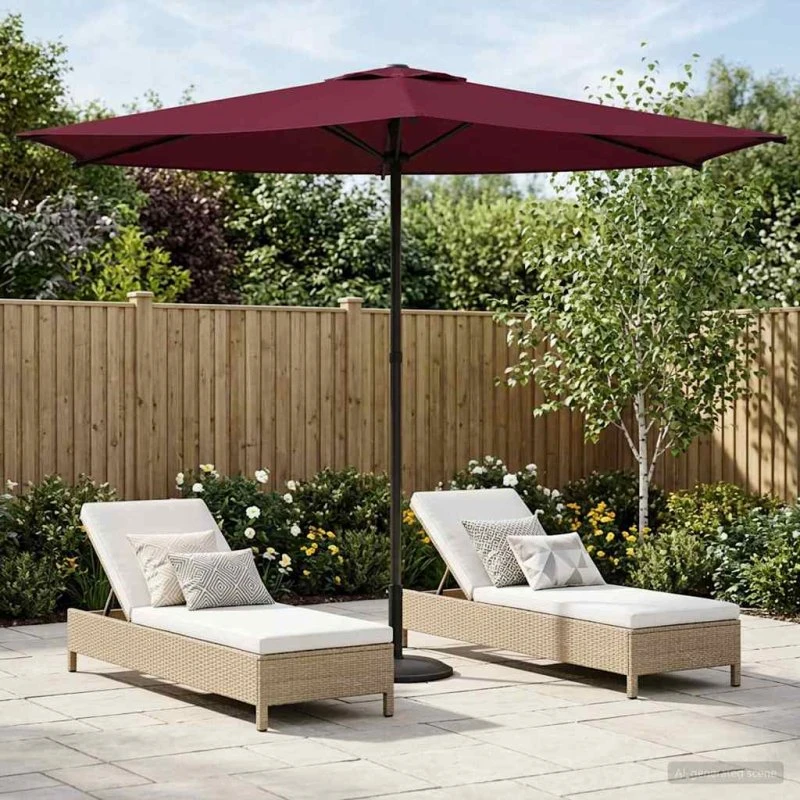 vidaXL Havesol 270x270 cm Rektangulær Bordeaux Rød