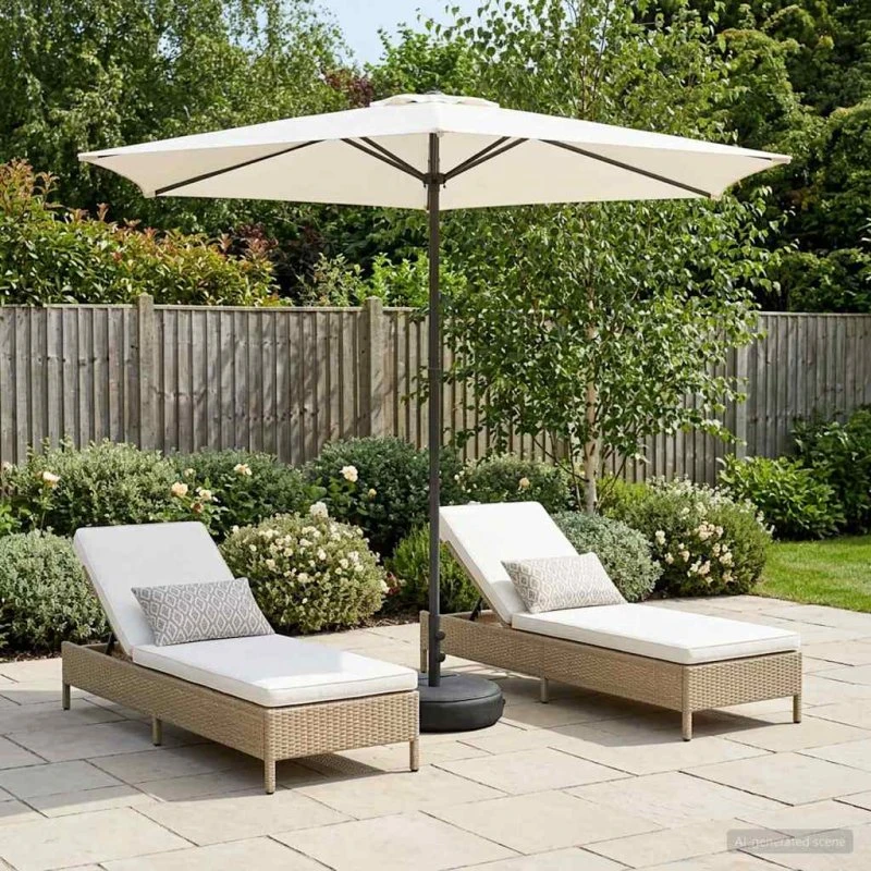vidaXL Haveparasol 270x270 cm rektangulær cremefarvet