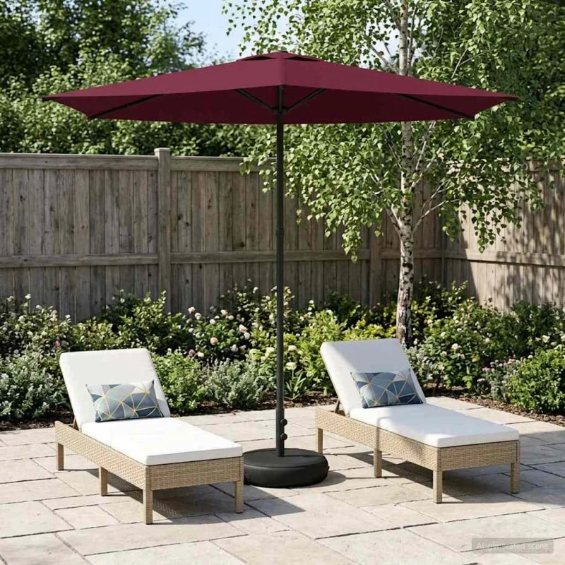 vidaXL Haveparasol 270x270 cm rektangulær bordeaux