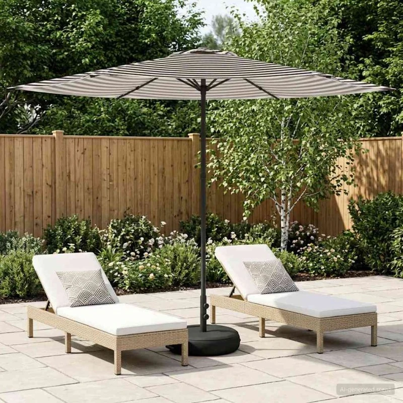 vidaXL Haveparasol 300x300 cm rektangulær, sort/hvid