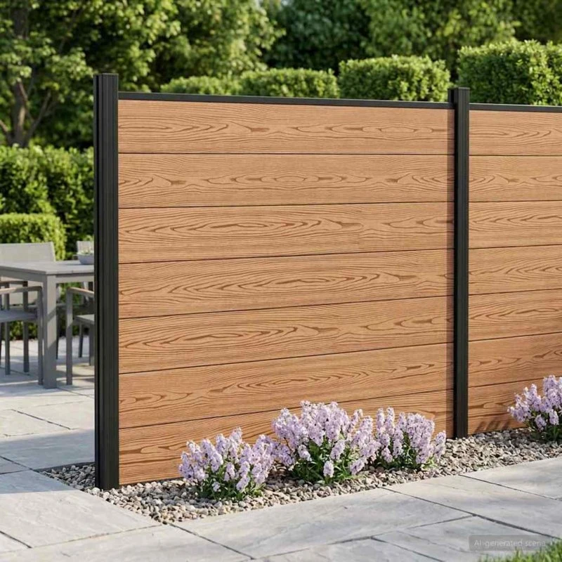 vidaXL Hegnspanel 6 stk WPC & Aluminium Brun