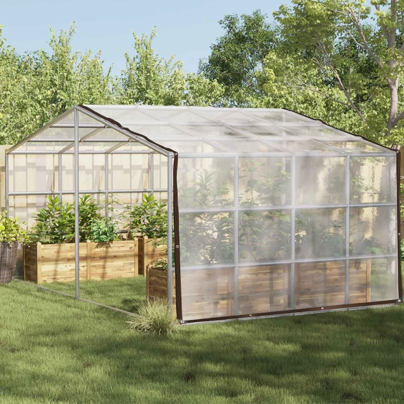 vidaXL Planteovertræk 4 x 6 m Transparent PE med Øjer
