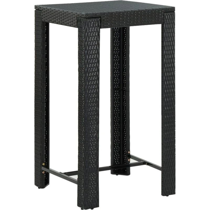 vidaXL barbord 60,5x60,5x110,5 cm polyrattan sort
