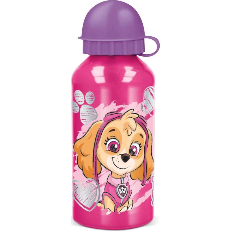 Paw Patrol Skye - Vandflaske 400 ml, Aluminium, Lyserød