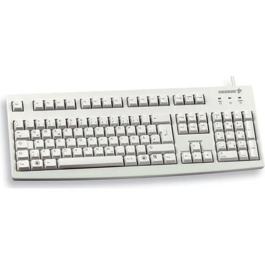 Cherry G83-6104 kablet tastatur, fuld størrelse, US-layout, lysegrå