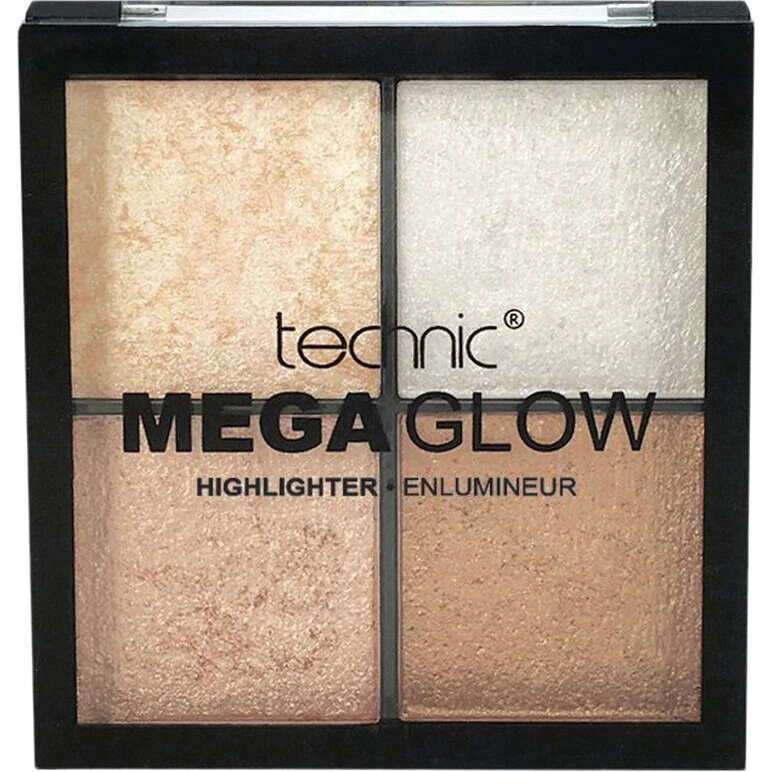 Technic Mega Glow Highlighter Palette (4 nuancer, vegan)