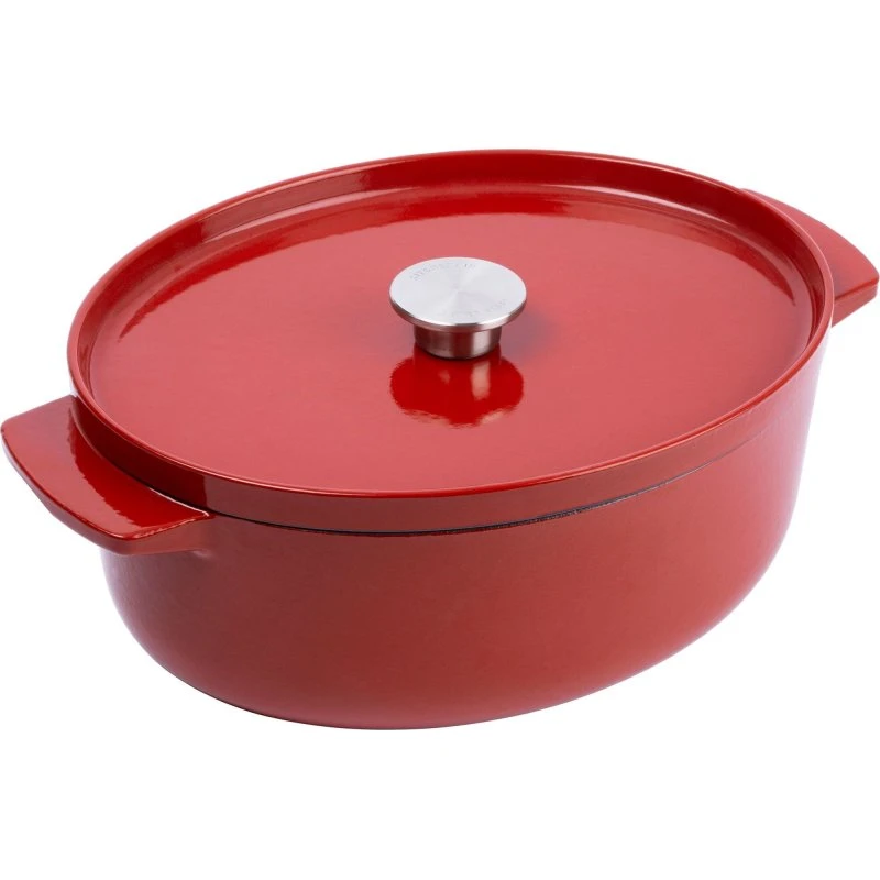 KitchenAid Støbejernsgryde oval 30 cm, 5,6 liter, Empire Red