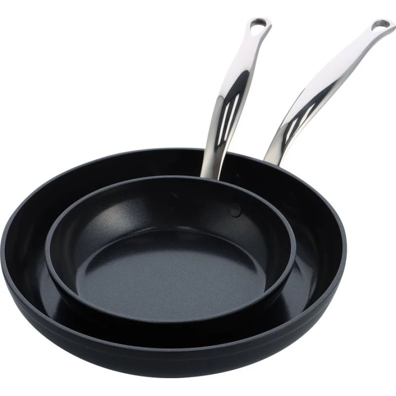 GreenPan Barcelona Pro Stegepande 20cm & 28cm, Sort Sølv