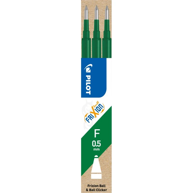 Pilot FriXion Clicker 0,5 mm Grøn Refill (3 stk)