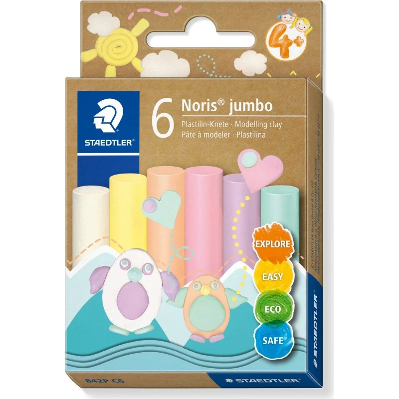 Staedtler Noris Jumbo Modellervoks Pastel (6 farver)
