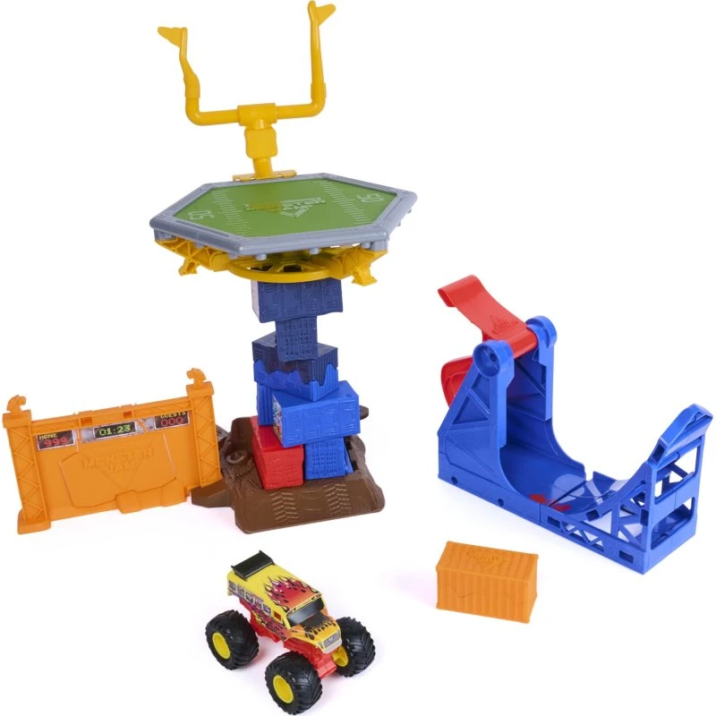 Monster Jam Smash & Bash Crash Course Legesæt, 40 cm med affyringsrampe og køretøj