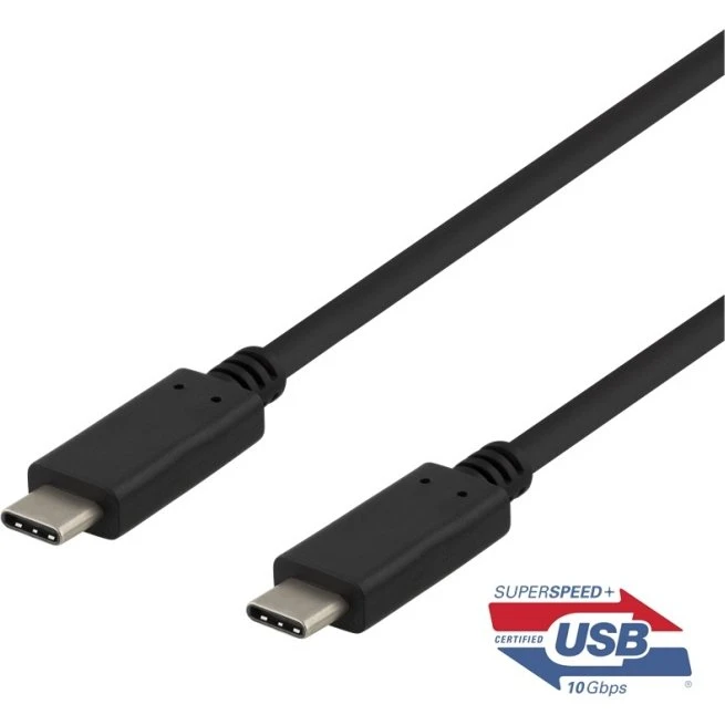 DELTACO USBC-1401 USB-C til USB-C kabel, 50 cm, 100W