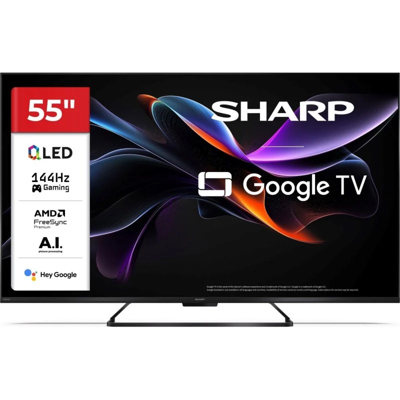 Sharp 55HR7265E 55" QLED 4K Google TV - Sort