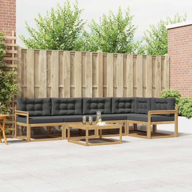 vidaXL Udendørs Sofagruppe 6 dels Hvid/Antracit, 79x79x37 cm