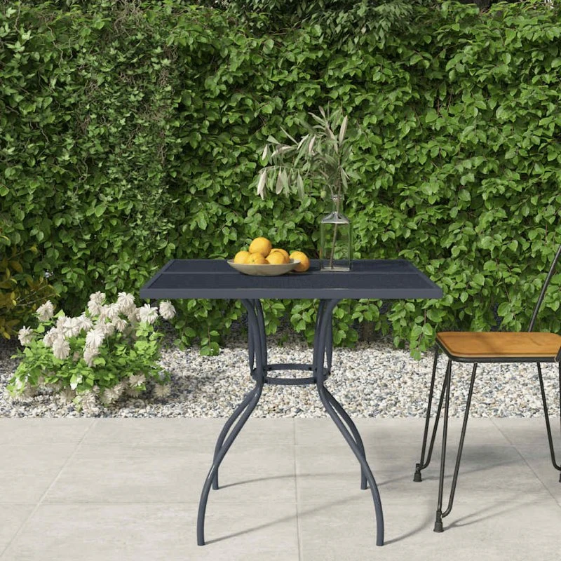 vidaXL havebord 80x80x72,5 cm stål og mesh antracitgrå