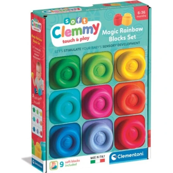 Clementoni Clemmy Rainbow 9-Block Set