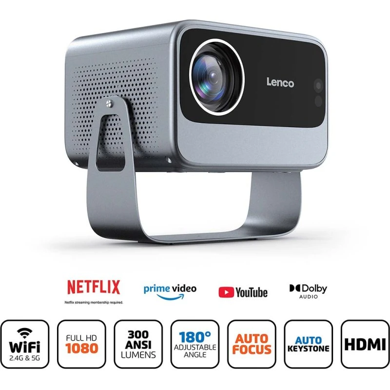 Lenco LPJ-960SI Full HD 1080P Projektor med Wi-Fi