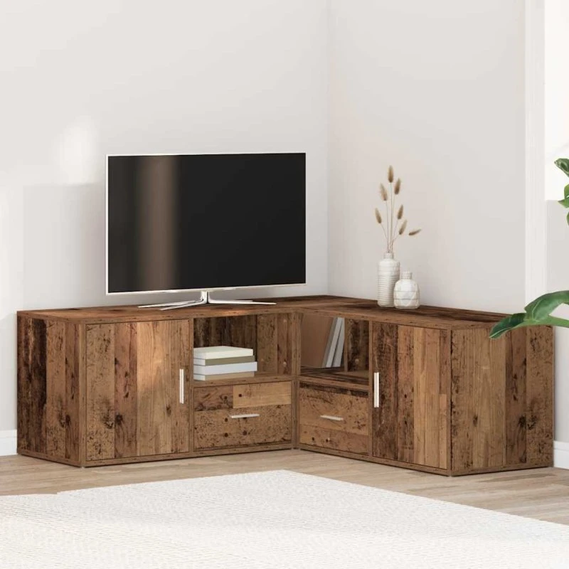 vidaXL Hjørneskab 200x40x45 cm Konstrueret Træ Gammelt Trælook