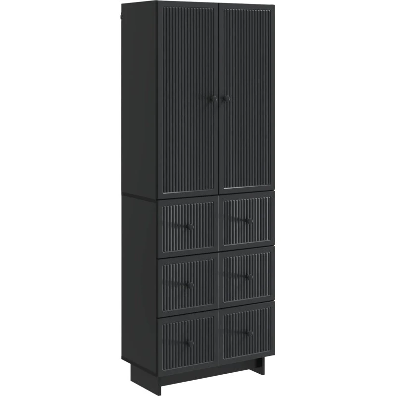 vidaXL Skab Sæt 2 stk, 66 x 34,5 x 90 cm, Sort, Konstrueret Træ