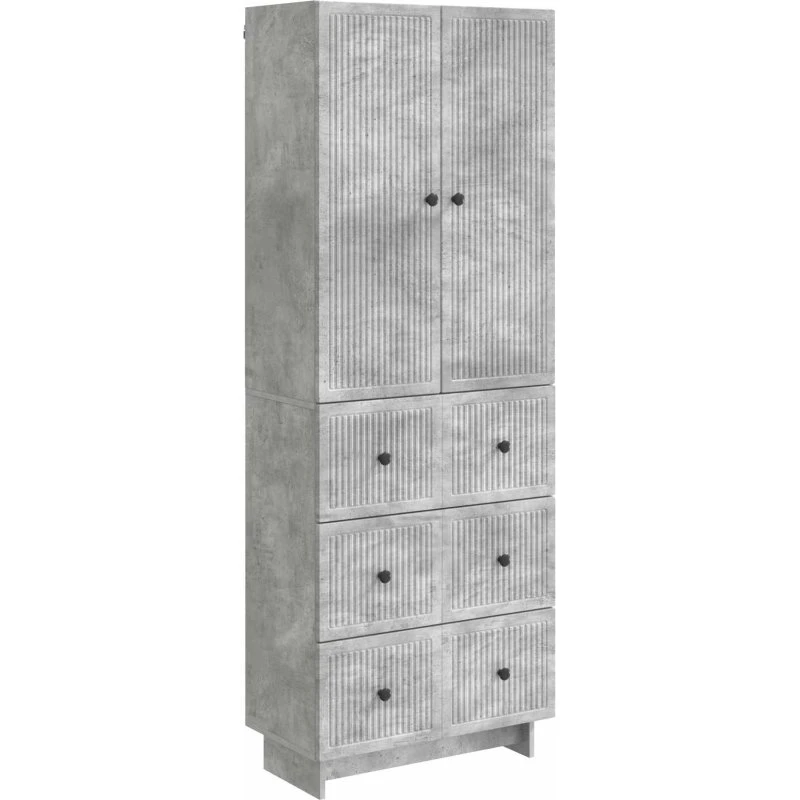 vidaXL Skab Sæt 2 pc Betongrå 66 x 34,5 x 90 cm Konstrueret Træ