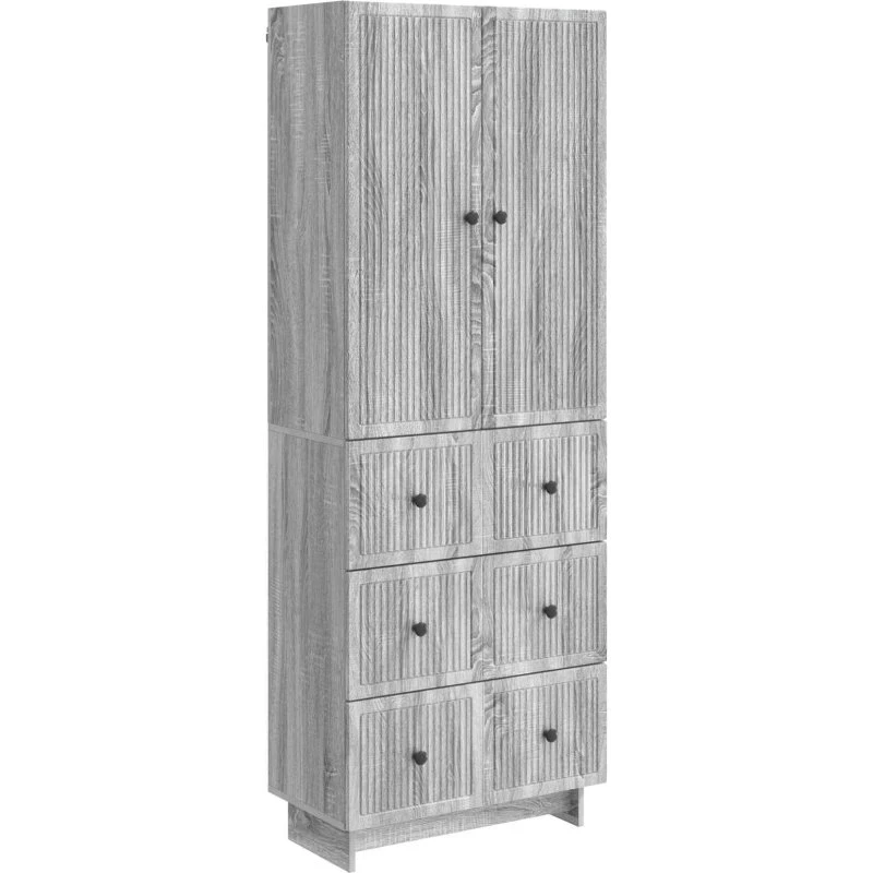 vidaXL Skab Sæt 2 stk 66 x 34,5 x 90 cm Grå Sonoma-Eg Konstrueret Træ