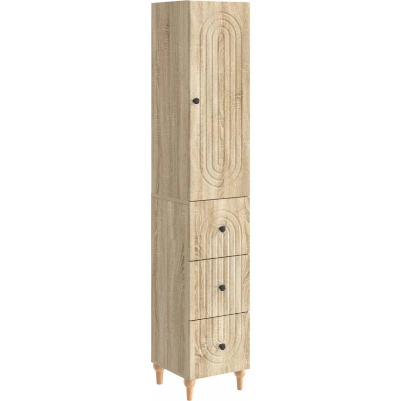 vidaXL Skab Sæt 2 stk 33 x 34,5 x 90 cm Konstrueret Træ Sonoma-eg