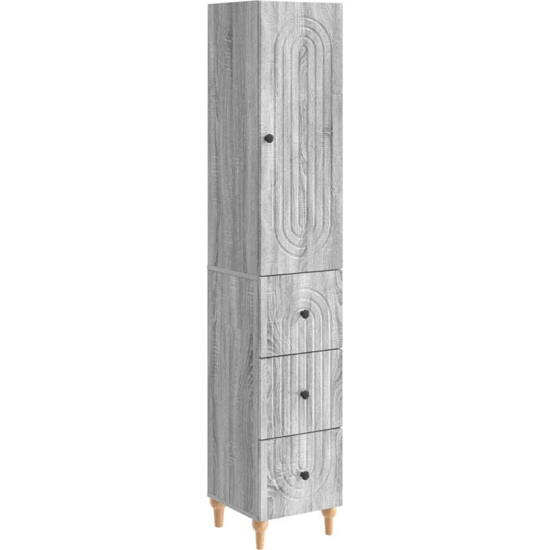 vidaXL Skab Sæt 2 dele 33 x 34,5 x 90 cm Grå Sonoma-eg