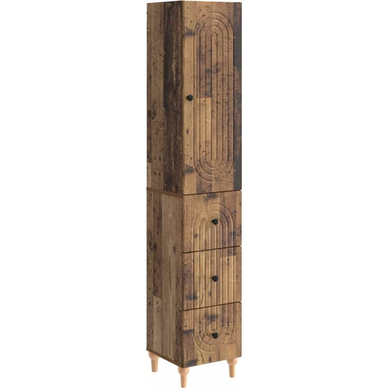 vidaXL Skabssæt 2 dele 33 x 34,5 x 90 cm konstrueret træ, gammelt træ