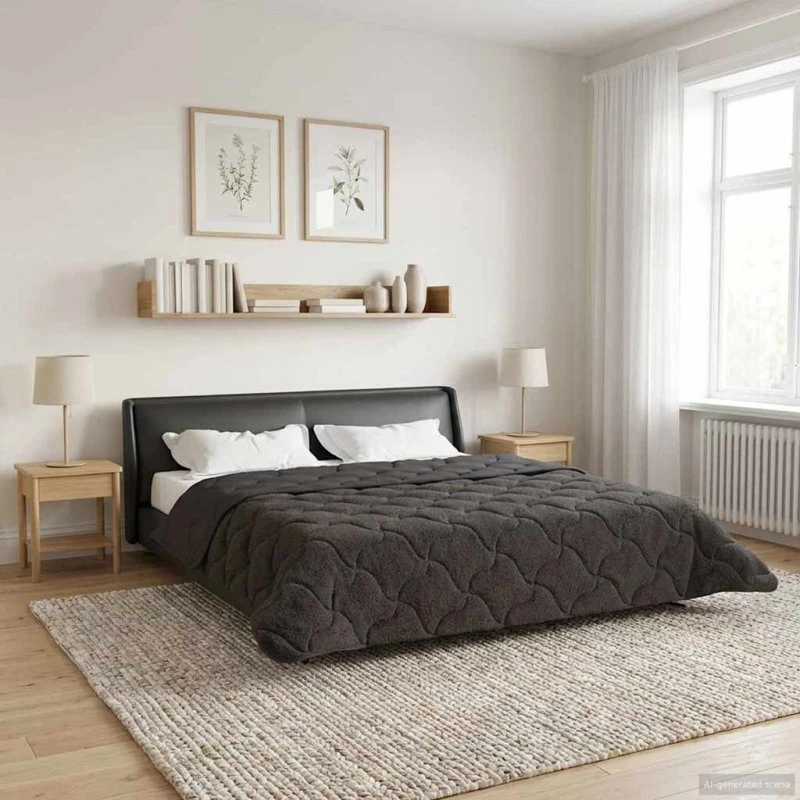 vidaXL Vinterdyne Antracit 200 x 240 cm Mikrofiber & Teddy Fleece