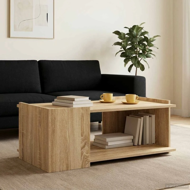 vidaXL Sofabord Sonoma-eg 90 x 50 x 33 cm Konstrueret Træ