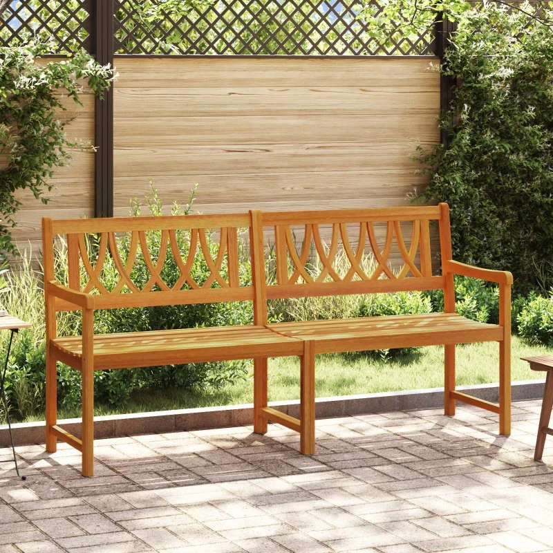 vidaXL Udendørsbænk i Akacietræ 180 x 55,5 x 90 cm Naturfarvet
