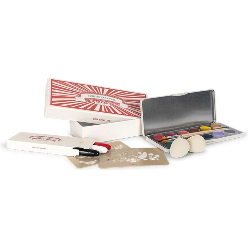 Konges Sløjd Makeup Set - 12 farver, stencils og pensler