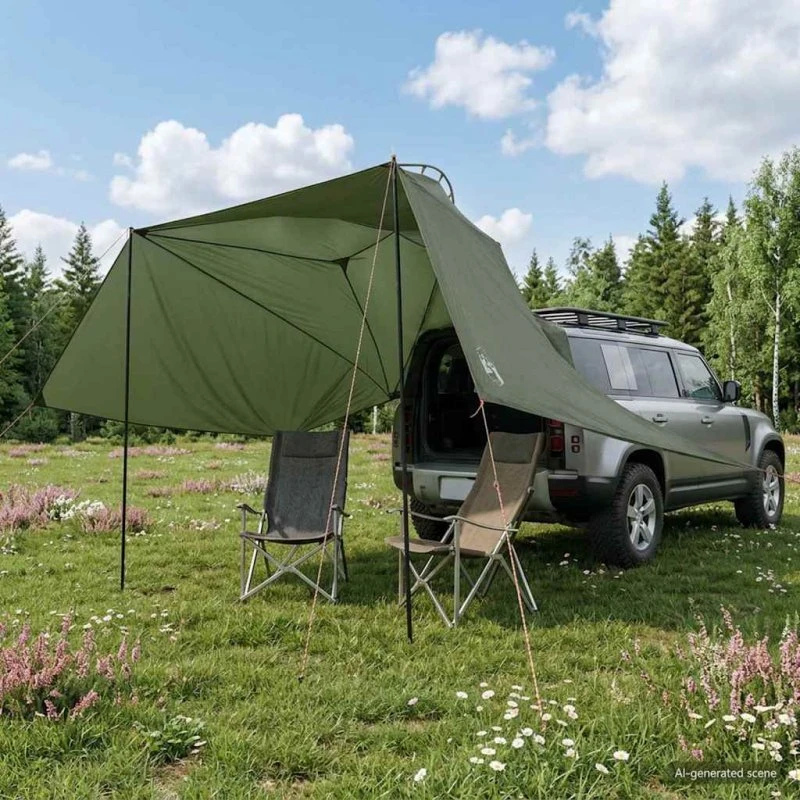 vidaXL Bil Telt med tag Army Grøn 350x250 cm, Polyester og Stål