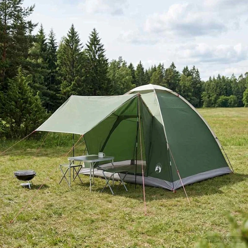 vidaXL Campingtelt Grønt 2-Personer Polyester & Stål