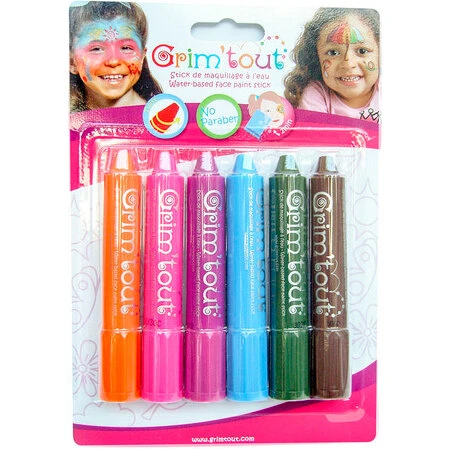 GrimTout Ansigtsfarver 6 farvestifter – Adventure